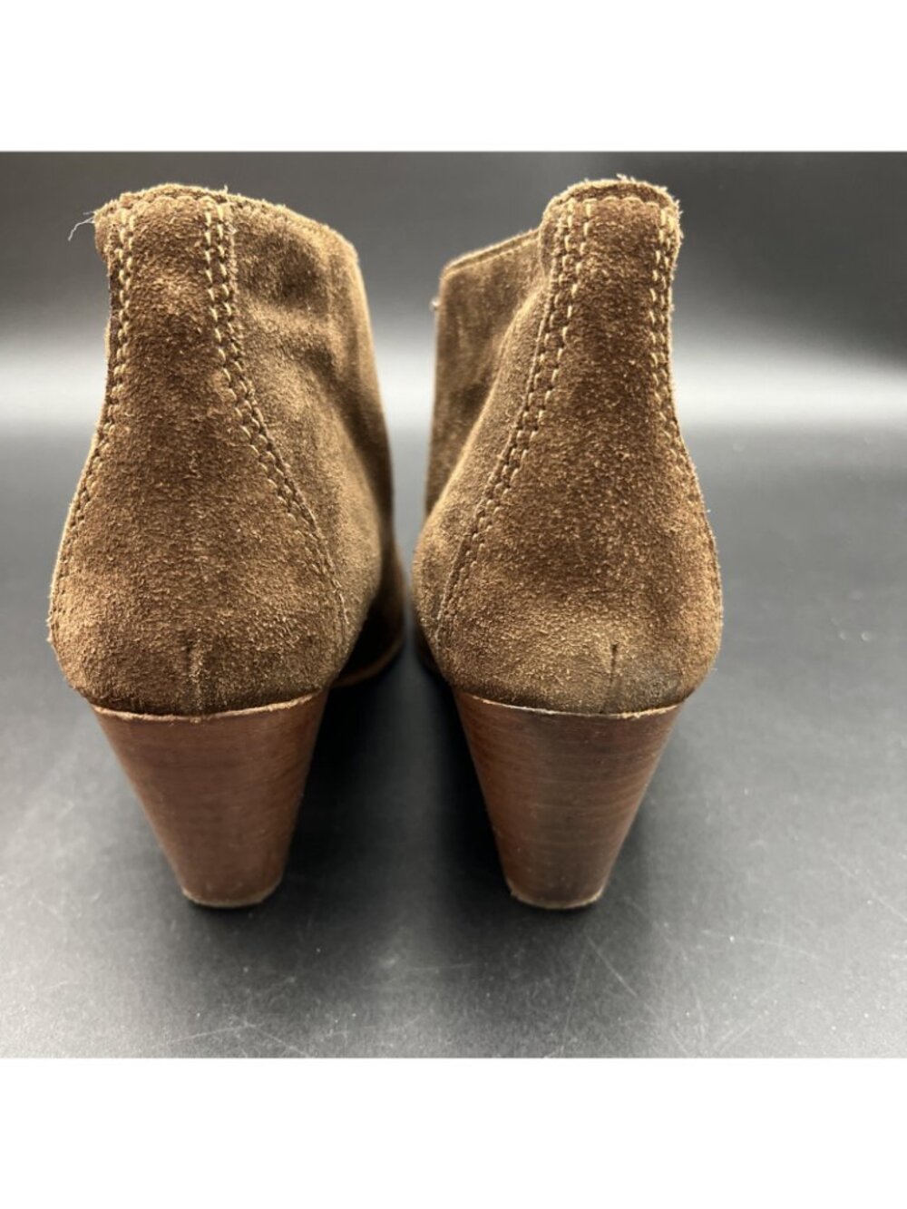 MADEWELL 1937 Lace Up Womens 7.5 Suede Heels Booties Shoes Brown Italy - Picture 5 of 16
